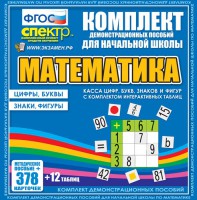 Динамические раздаточные пособия. Математика (карточки). Касса цифр, букв, знаков и фигур с набором интерактивных таблиц. - fgospostavki.ru - Артёмовский
