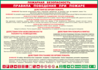 Таблица "Пожарная безопасность. Правила поведения при пожаре" (100х140 сантиметров, винил) - fgospostavki.ru - Артёмовский
