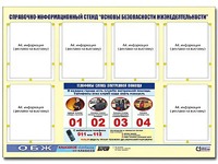 Стенд информационный "Основы безопасности жизнедеятельности" (80*110, 6 карманов) - fgospostavki.ru - Артёмовский