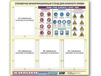Стенд информационный "Правила техники безопасности в кабинете химии" (80х75, 4 кармана) - fgospostavki.ru - Артёмовский