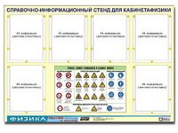 Стенд информационный "Правила техники безопасности в кабинете физики" (80х110, 6 карманов) - fgospostavki.ru - Артёмовский