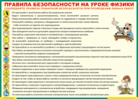 Таблица "Правила безопасности на уроке физики" (100х140 сантиметров, винил) - fgospostavki.ru - Артёмовский