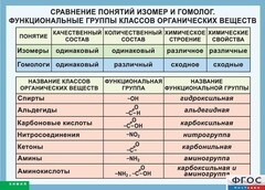 Таблица. Сравнение понятий изомер и гомолог. Функциональные группы классов органических веществ. - fgospostavki.ru - Артёмовский
