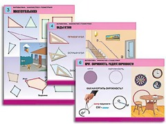 Комплект таблиц "Математика. Знакомство с геометрией" (6 таблиц, формат А1, ламинированные) - fgospostavki.ru - Артёмовский