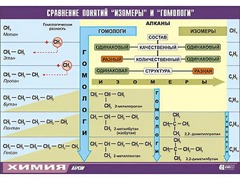 Таблица демонстрационная "Сравнение понятий изомер и гомолог" (винил 100x140) - fgospostavki.ru - Артёмовский