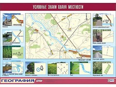 Таблица демонстрационная "Условные знаки плана местности" (винил 100*140) - fgospostavki.ru - Артёмовский