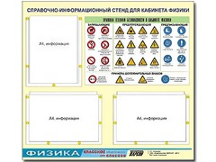 Стенд информационный "Правила техники безопасности в кабинете физики" (75*70, 3 кармана) - fgospostavki.ru - Артёмовский