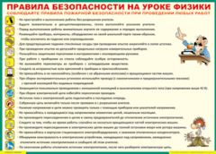 Таблица "Правила безопасности на уроке физики" (100х140 сантиметров, винил) - fgospostavki.ru - Артёмовский