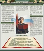 Стенд "Уставы. Закон военной службы. Военная присяга" - fgospostavki.ru - Артёмовский