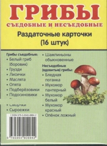 Раздаточные карточки "Грибы съедобные и не съедобные" - fgospostavki.ru - Артёмовский
