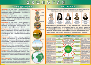 Таблица "Экология. Определения и история" (100х140 сантиметров, винил) - fgospostavki.ru - Артёмовский