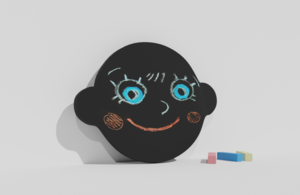 Фигурная грифельная меловая доска на тему эмоций - fgospostavki.ru - Артёмовский