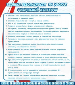Стенд "Техника безопасности на уроках физкультуры" - fgospostavki.ru - Артёмовский
