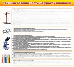 Стенд "Техника безопасности на уроках биологии" Вариант 2 - fgospostavki.ru - Артёмовский