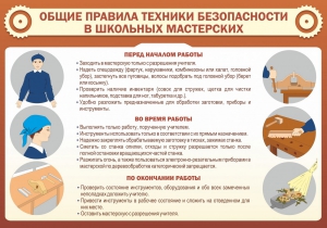 Стенд "Общие правила техники безопасности в школьных мастерских" - fgospostavki.ru - Артёмовский