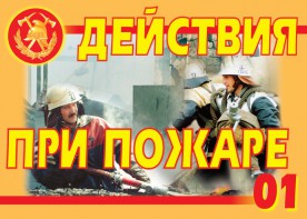 Комплект плакатов "Действия при пожаре" - fgospostavki.ru - Артёмовский