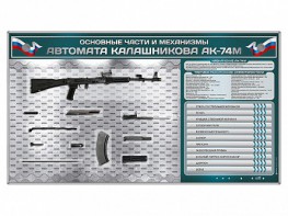 Электрифицированный стенд "Основные части и механизмы автомата Калашникова АК-74М" с полноразмерными, оригинальными макетами деталей и механизмов под стеклом - fgospostavki.ru - Артёмовский