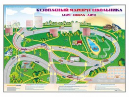 Магнитно-маркерная доска "Безопасный маршрут школьника (дом – школа – дом)" с комплектом тематических магнитов - fgospostavki.ru - Артёмовский