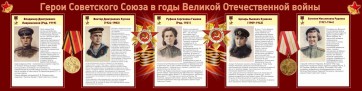 Стенд "Герои Советского союза в годы Великой Отечественной войны" Вариант 2 - fgospostavki.ru - Артёмовский